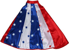 Kids Red, White  Blue American Superhero Cape, 24"