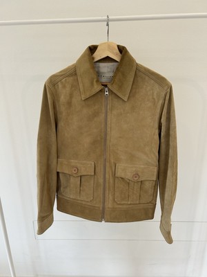 R M Williams Men Short Suede Drover Jacket Beige Size XS Preloved