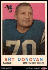 1959 Topps #86 Art Donovan Colts HOF Boston College, Notre Dame 7.5 - NM+