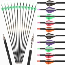 30" Pure Carbon Arrows SP300-600 Shaft Vanes Archery Recurve CompoundBow Hunting
