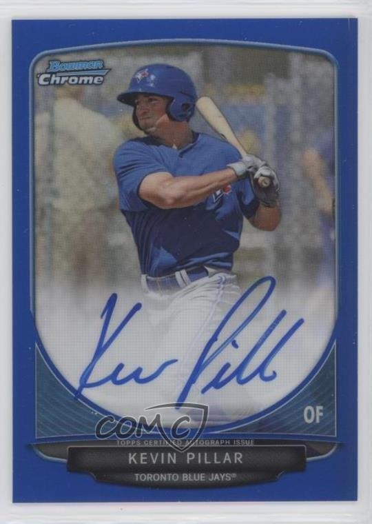 2013 Bowman Chrome Prospects Blue Refractor 65/150 Kevin Pillar #BCP-KP Auto 5w7