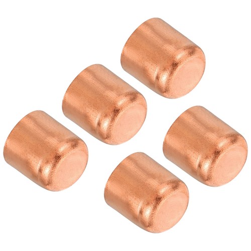 PATIKIL 3/8 Inch (10mm) ID Copper Pipe End Cap, 5 Pack Copper Fitting Cap Swe...