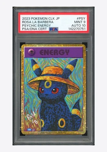Pokemon PSA 9 AUTO 10 Psychic Energy Umbreon Rosa La Barbera 2023 #PSY CLK JPN