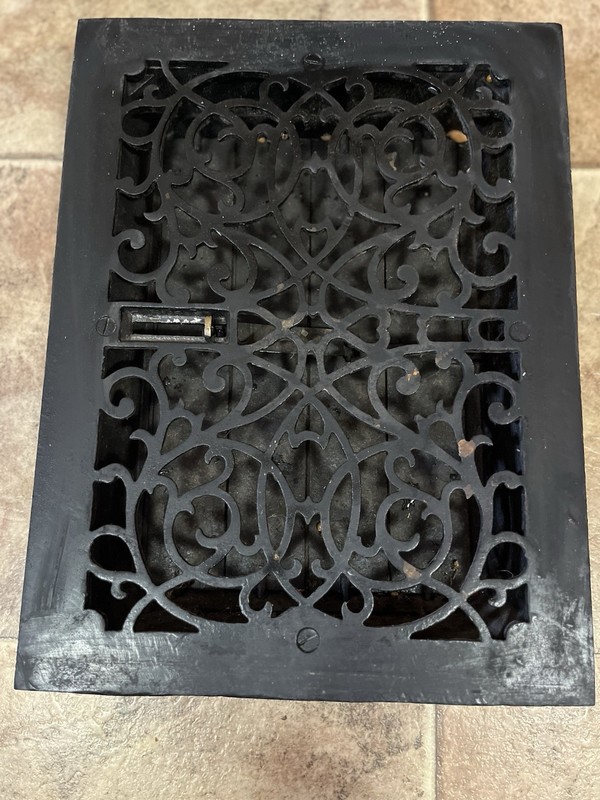 Antique Cast Iron Floor Register Grate / Vent  With Working Louvers 16” x 12”