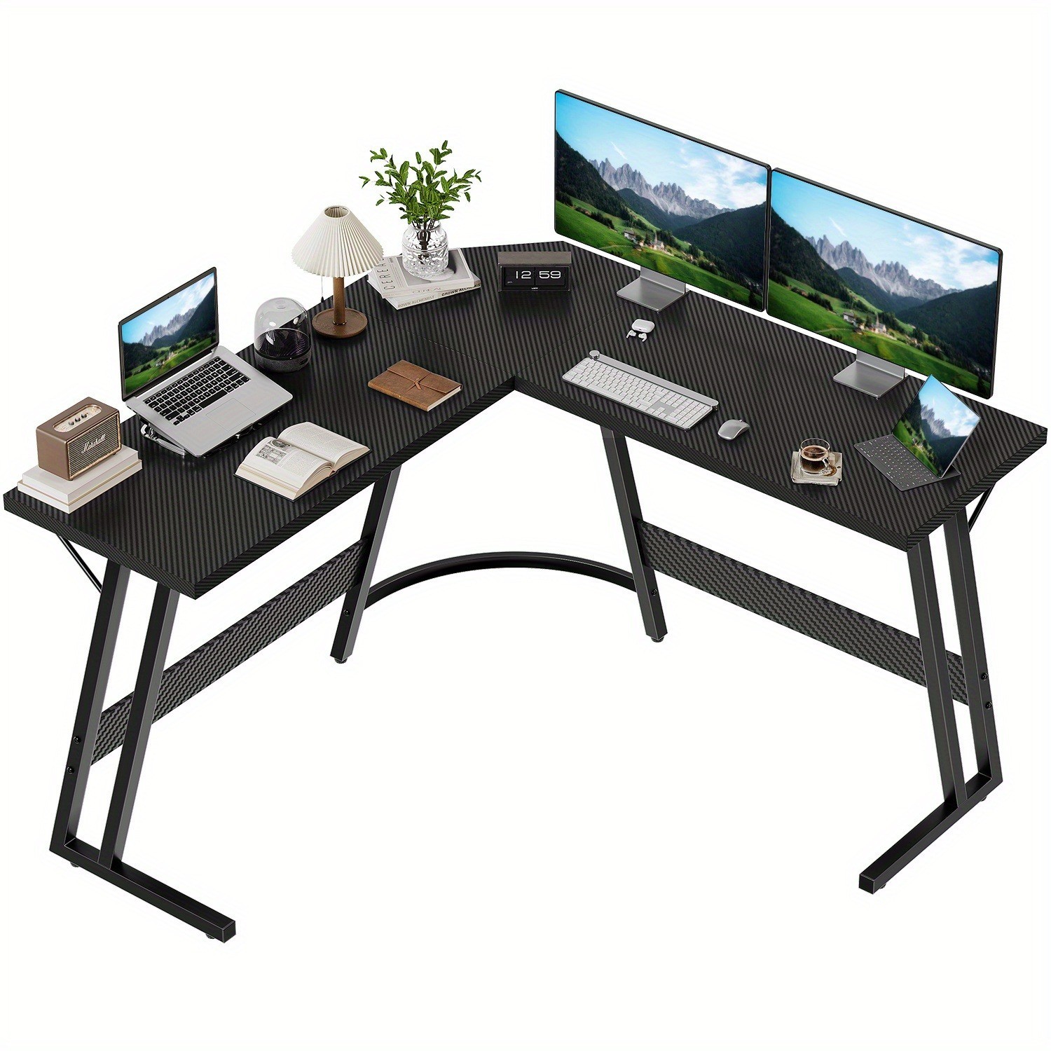 Bureau de gaming gain de place en L 120x120cm pour petite chambre