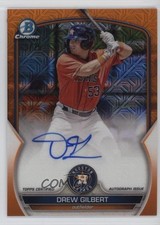 2023 Bowman Chrome Prospect Mega Box Orange Refractor /25 Drew Gilbert Auto 16z7