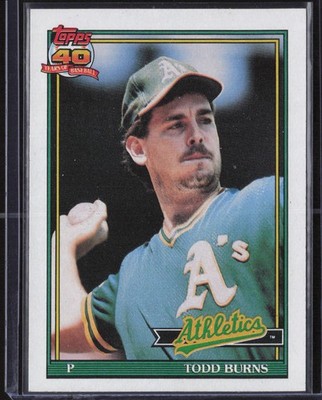 Todd Burns 1991 Topps #608 Oakland Athletics