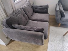 Grey Two Seater Sofa Blended Fabric With Cushions 150cm £150 for both £80 each