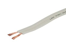 Pure Copper Flat Speaker Wire - CL2 in Wall Rated, Jacketed in 100 Feet Cable