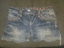 Rock Revival Shorts Size 28 BRUNA Distressed Bling Pockets