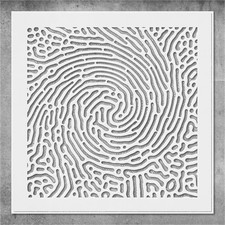Whorl Finger Print Wall Art Reusable Plastic Stencil - StencilAir