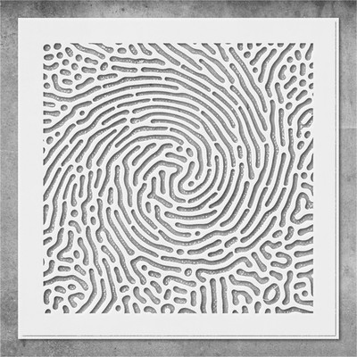 Whorl Finger Print Wall Art Reusable Plastic Stencil - StencilAir