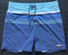 Vineyard Vines Men's Swim Trunks Performance Shorts Blue Striped Size 38