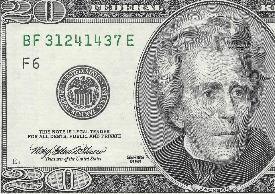 1999 US $20 Twenty Dollar Bill 'Monochrome' Note (Atlanta Fed Reserve) - Image 4 of 4