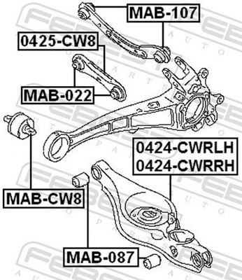 Für FEBEST 0424-CWRRH REAR LEVER LOWER RIGHT MAZDA CX-5