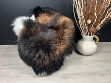 XXL Icelandic Black White Brown Sheepskin Rug Soft Wool Seat Cover Hide Pelt