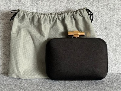 Talbots Black Faille Hard Shell Clutch or Shoulder Evening Bag - New w/o Tag