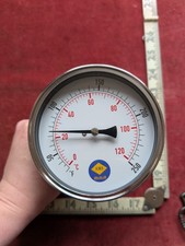SBS 4" Thermometer 0-120°C 1/2" BSP Back Entry 100mm Long Pocket  (H)