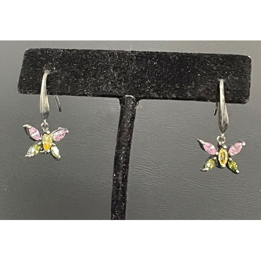 CUTE SOLID 925 STERLING SILVER AND MULTICOLORED G… - image 2