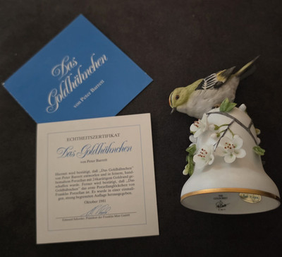 Franklin Mint Porzellan Glocke Das Goldhähnchen 1981 Peter Barrett Zertifikat