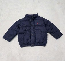 Boy's Polo Ralph Lauren Coat Down Puffer Jacket Size 2T Navy Blue Pony Logo