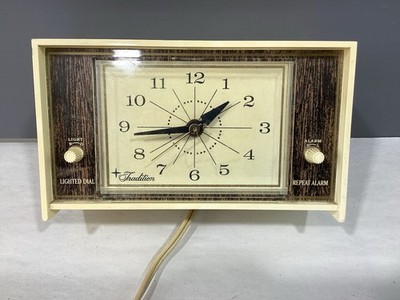 Vintage Sears Roebuck Tradition Alarm Clock Mid Century Electric