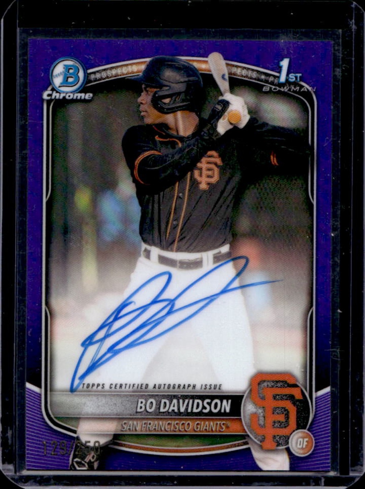 2025 Bowman Chrome Bo Davidson Auto Purple Refractor 1st #/250 Giants