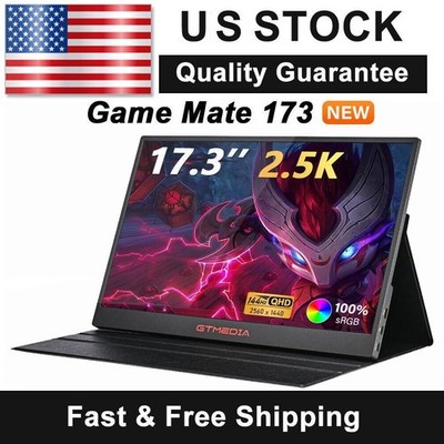 NEW|165Hz Portable Gaming Monitor 17.3 2.5K QHD Extender Monitor Freesync Screen