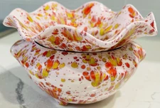 2-Piece African Violet Pot Self Watering Planter Ceramic Speckled EUC  *READ