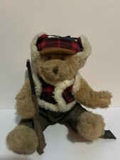 Russ Teddy Bear Hunter Plush with Plaid Vest Hat MPN 9506
