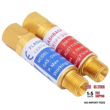 Oxygen Acetylene/Propane Flashback Arrestors Set Regulator End 9/16-18