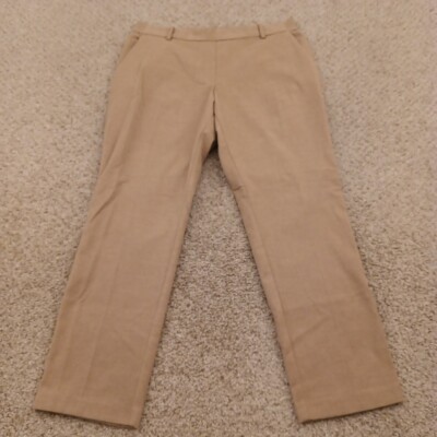h&m beige dress pants H&M Dress Pants Womens Size 12 Beige Pockets Pull On 33x27 High Rise