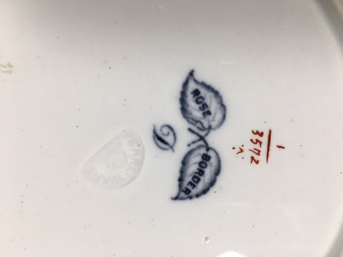 c1850 Staffordshire T. Dimmock Pearl Ware "Rose Border" COMPOTE & PLATES #3572 - Picture 11 of 12