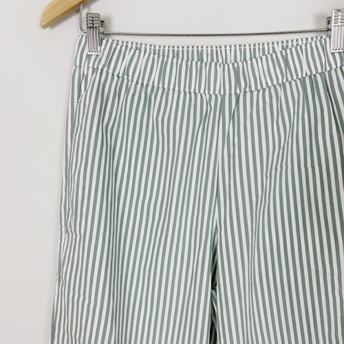 NEW Hollister Green Striped Straight Leg Pajamas Pants Size Small Women's