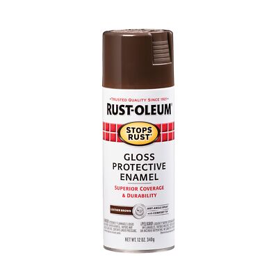 	Rust-Oleum 7775830 Stops Rust Spray Paint 12-Ounce Gloss Leather Brown	