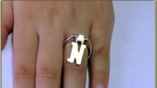 #1 Gift Idea Letter N Silver Charm Ring or Knuckle FREE BOX+ with Bonuses inside