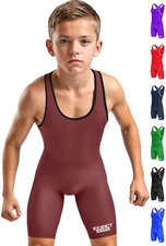 Exxact Sports Plain Youth Wrestling Singlets for Boys, Powerlifting Singlet