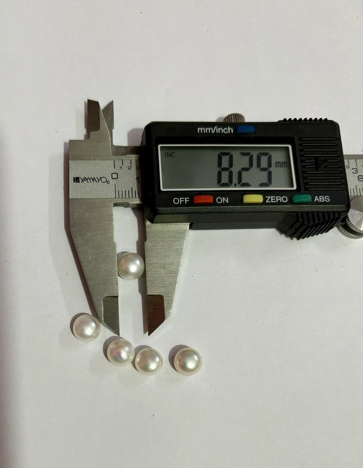 1 pièce de perle blanche d'eau douce ronde de 8 mm pour Temple Pooja, offrand... - Photo 3/4