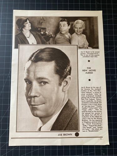 Rare/Scarce Vintage 1930 Hollywood Star Portrait - Joe Brown - Publicity Photo