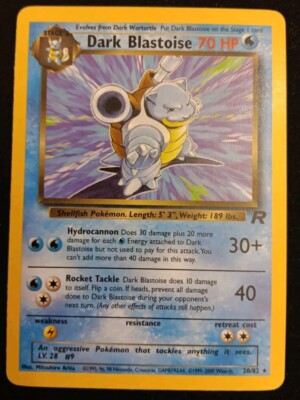 dark blastoise pokemon card Pokemon TCG Team Rocket - Dark Blastoise 20/82 - Unlimited Rare Regular LP