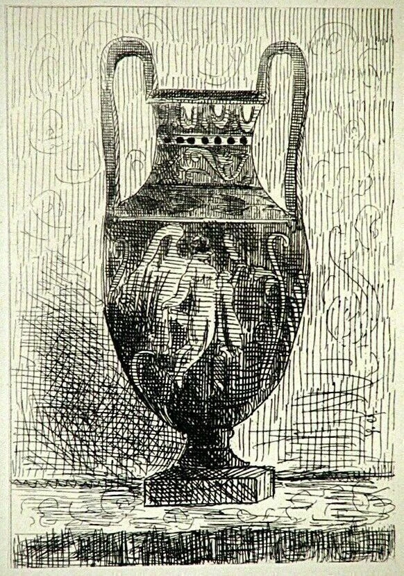 Original H. VIGNEROT Gravura Impressionista Francesa "Une Vase" 1874 RARO - Imagem 3 de 3