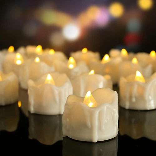 12/24PCS Flameless LED Tea Lights Votive Candles Lamp Decor Battery Operated Set - Picture 2 of 18