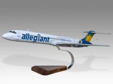 McDonnell Douglas DC-9 MD-83 Allegiant Air Desk Wood Airplane Small Scale 1/130