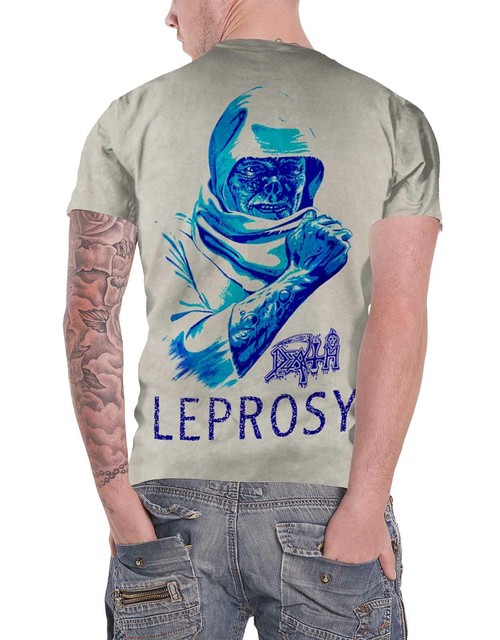 Death T Shirt Leprosy Blue & Red Band Logo Official Mens off White Size L for sale online | eBay