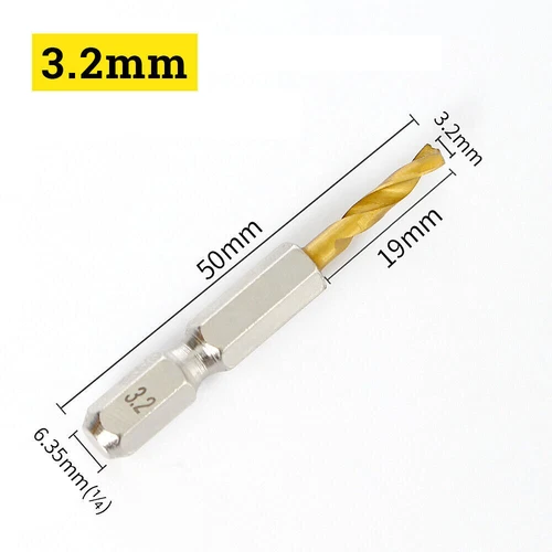 1.5-13mm Handhaben Bohrer Mit 1/4" Sechskantschaft Hss Spiralbohrer Bitaufnahme - Bild 17 von 25