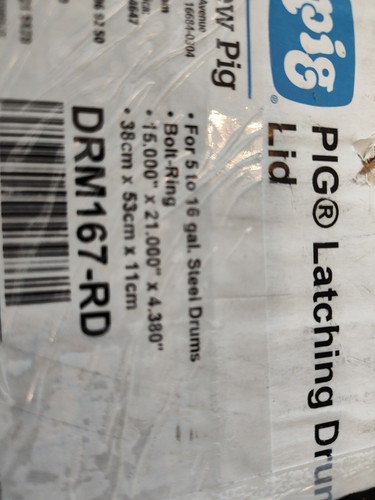 Pig Drm167-Rd Pig Latching Drum Lid, 21Inlx15inwx4-3/8Inh - Picture 6 of 7