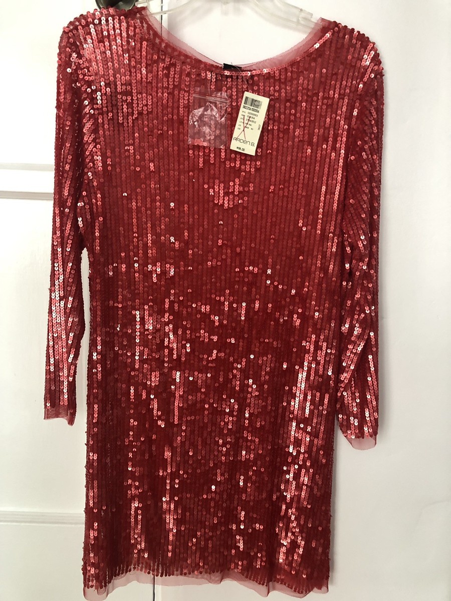 arden b red dress ARDEN B CRANBERRY RED LEATHER MINI EVENING CLUB PARTY SWEATER DRESS NEW SZ  XS