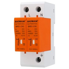 Baomain Surge Protection Breaker Device Arrester BMD1-C40 Arrester White 1P N...