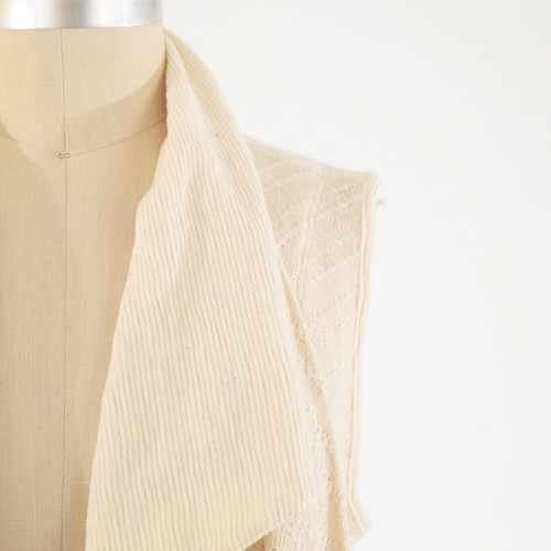 Puella Maglione Gilet S Beige Pointelle Maglia Misto Lino Drappeggiato Senza Maniche Nuovo con etichette - Foto 3 di 9