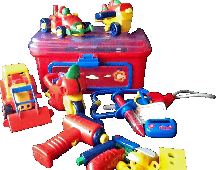 Spielboxen Spielkiste Spielzeug Kinder Autos Flugzeuge Doktor Werkzeug Mix